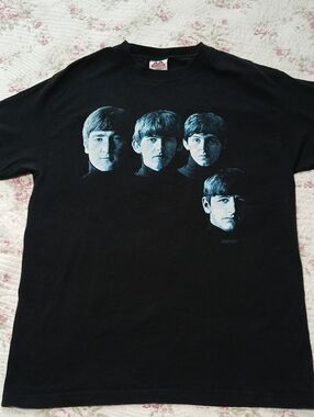Black The Beatles Portrait Graphic Tee